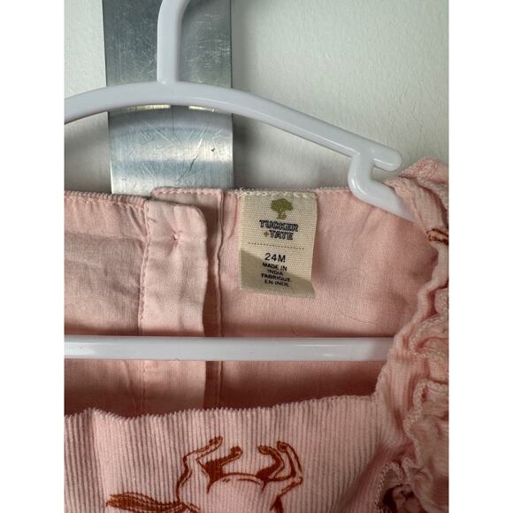 Tucker & Tate Pink Horse Ruffle Dress Casual Comfy Toddler Girls 24 Month LS A50 - Picture 3 of 5
